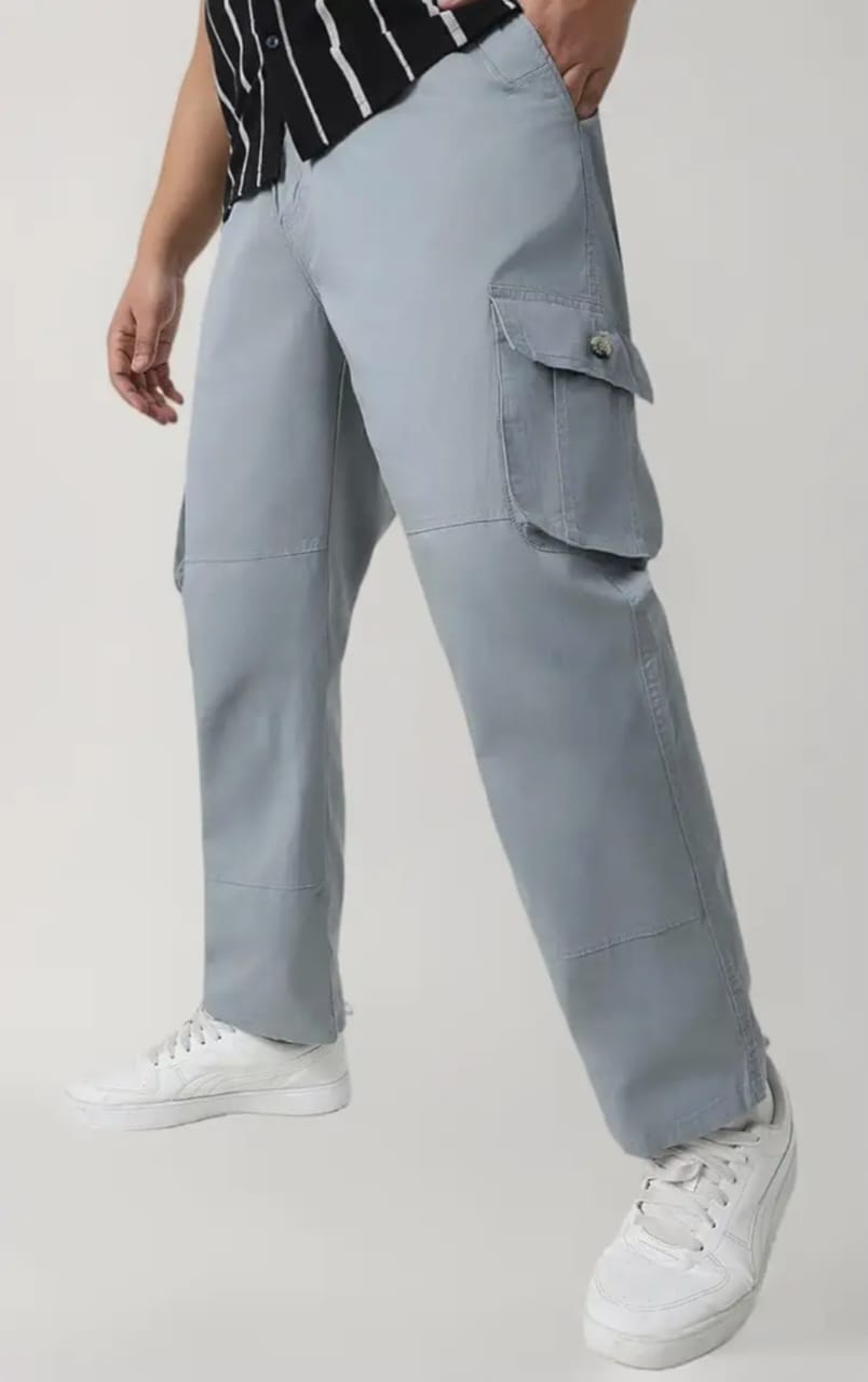 Men's Mid Rise Cargo Pants Streetwear regular Fit.